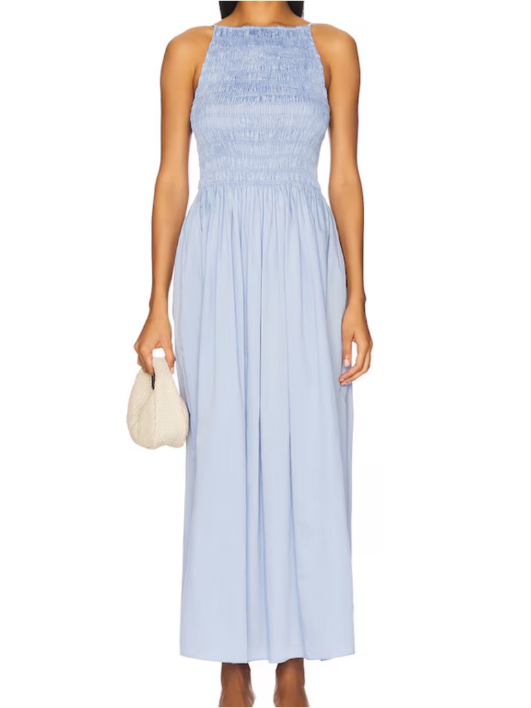 Faithful The Brand Laia Maxi Dress In Soft Blue